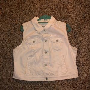 White Jean Vest